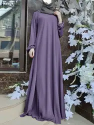 2023 ZANZEA Muslim Turkey Abaya Women Fashion Long Dress Ramadan Maxi Sundress Robe Femme Hijab Vestido Kaftan Isamic Clothing