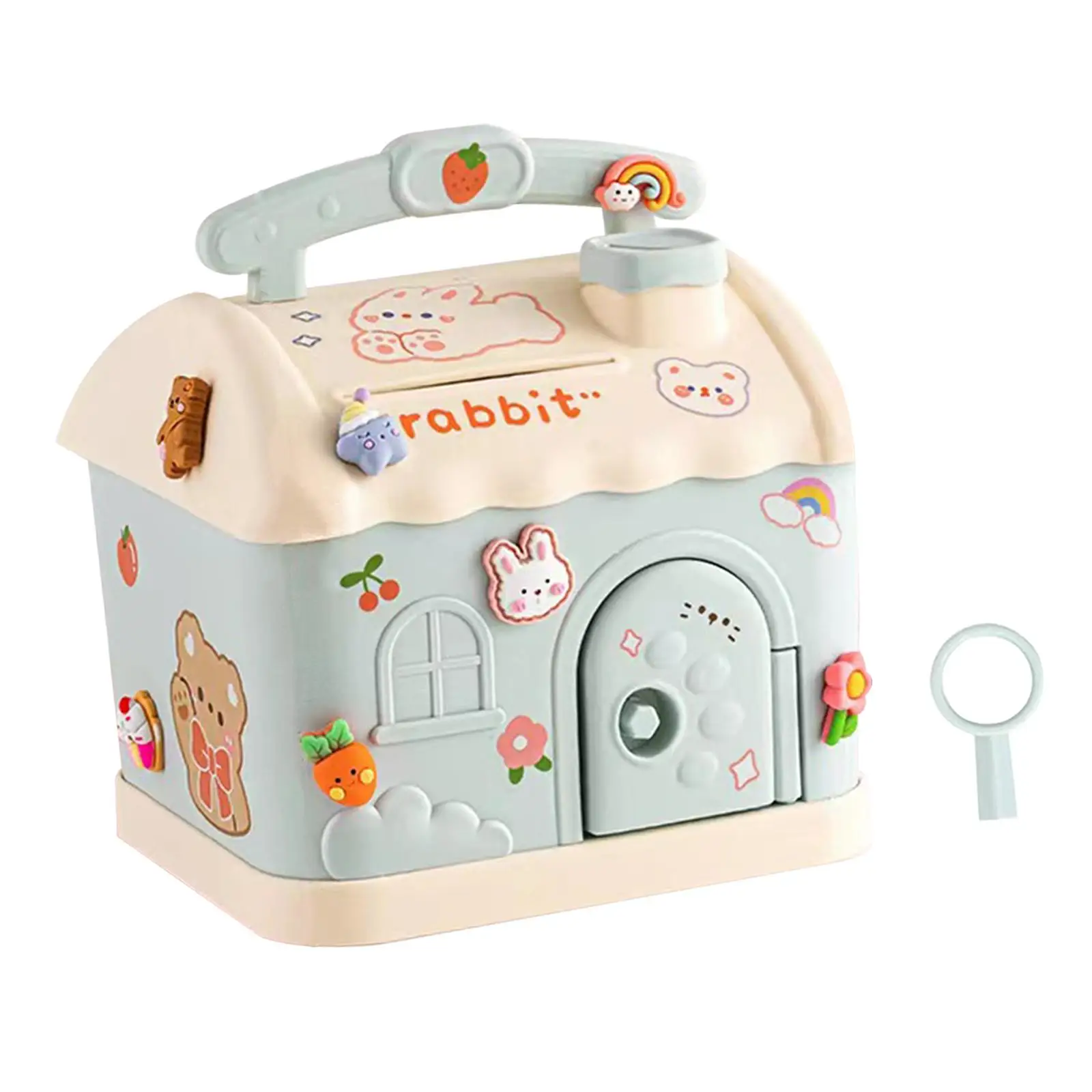 DIyステッカー付き貯金箱キー実用的なギフト付きの貯金箱パーティーの好意のための絶妙なハウスピギーバンク