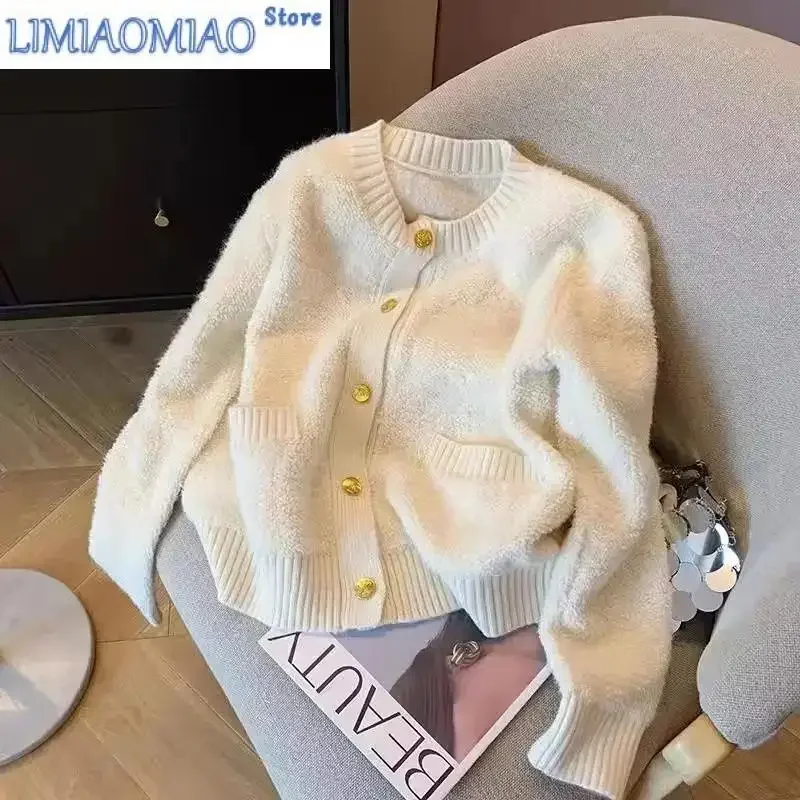 

Embroidery Knit Cardigan Autumn Winter Coat Women White Sweater Design Clothing Trend Tops Single Breasted Long Sleeve Jackets