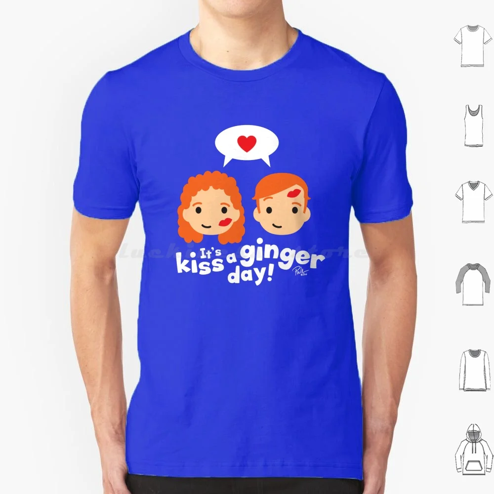 Kiss A Ginger! T Shirt 6xl Cotton Cool Tee Ginger Vector Love Kiss Couple Cute Humour Funny Humor Adorable Sweet Redhead