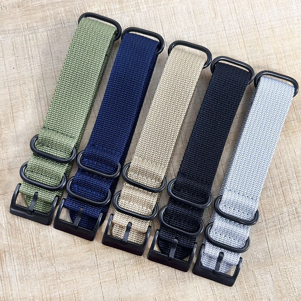 20mm/22mm Nylon Watch Strap with Steel Buckle
