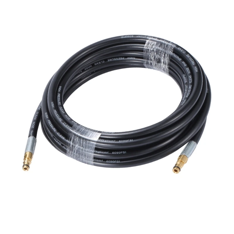Pressure Washer Replacement Hose Brass Fitting Cleaning Hose, Black Flexible Hose for Pressure Washer Washing Use