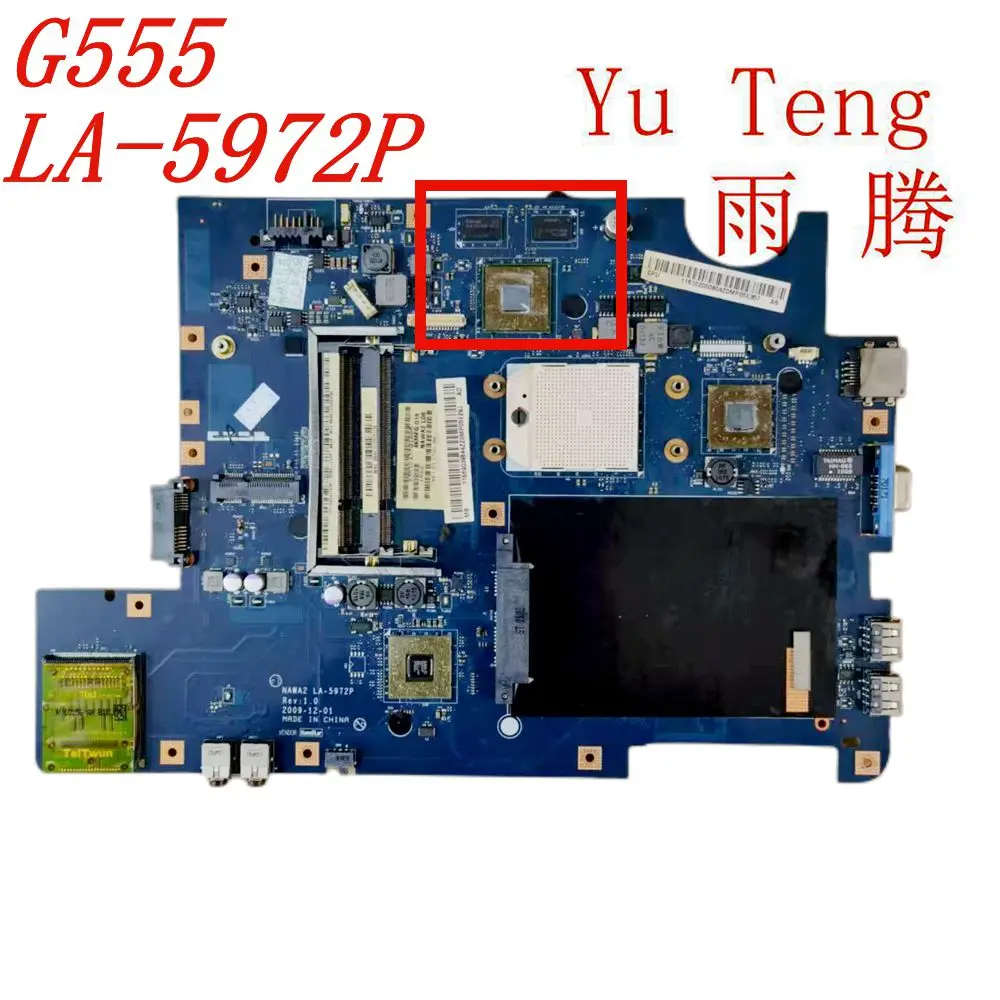 

Suitable for Lenovo G555 Laptop Motherboard NAWA2 LA-5972P Mainboard 100% tested fully work