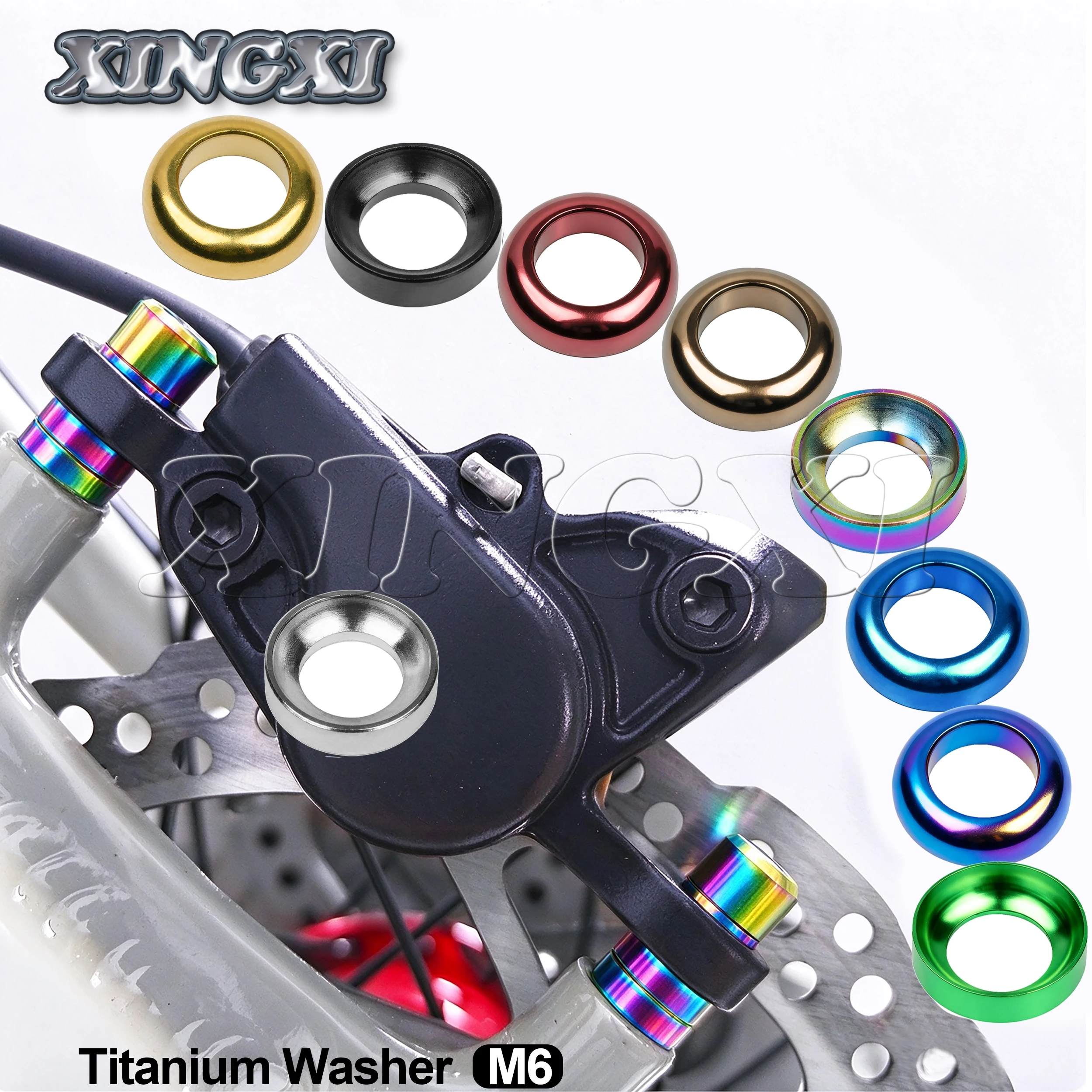 Xingxi GR5/TC4 Titanium M6 Bump And Convex Washer Gasket for Mountain Bike Modified Xt Mounting Bolts