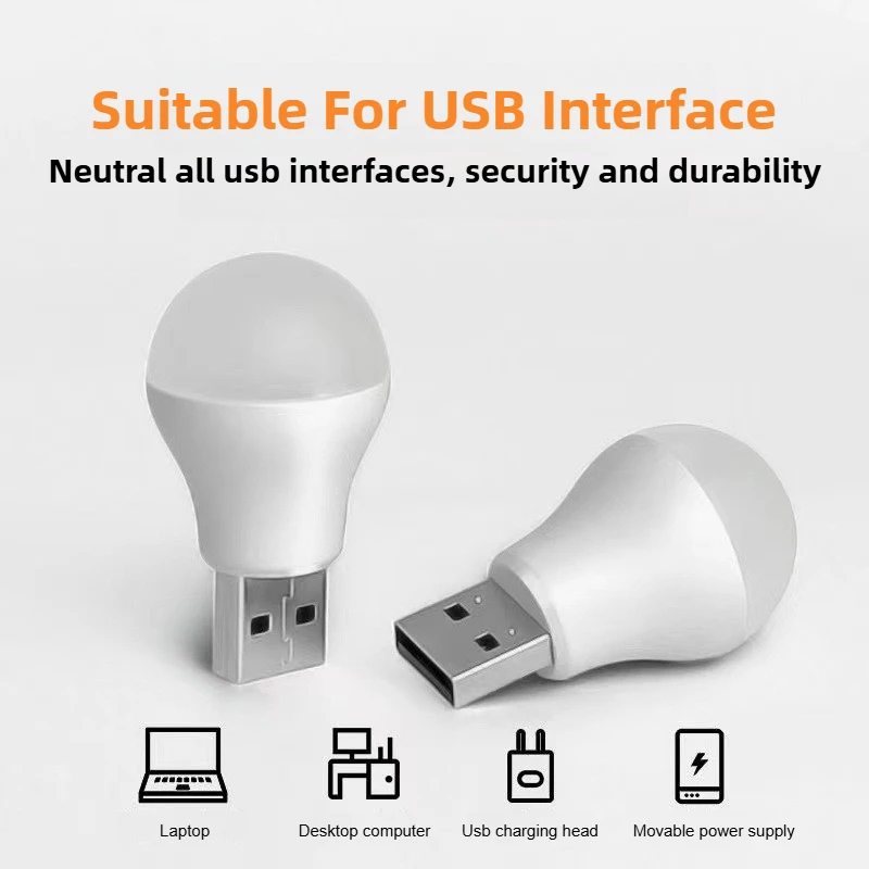 2/3pcs Mini USB Night Lights 5V 1W Super Bright Book Light Reading Lamp for Power Bank Computer Charging Small Round LED Lamps
