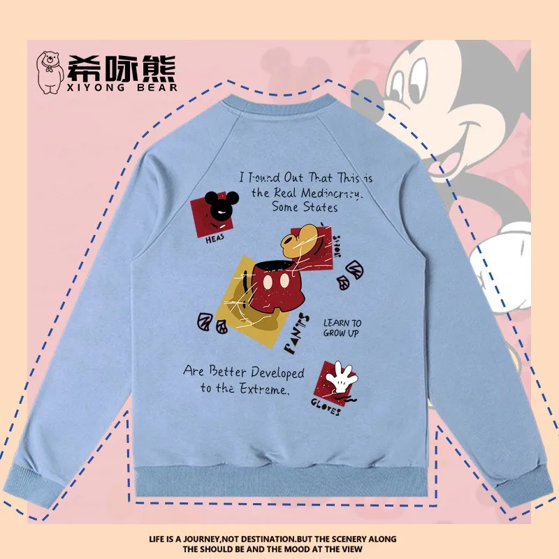 

Disney Mickey Mouse Hoodie Men Loose Oversize Coat Casual Animation Two Yuan Clothes