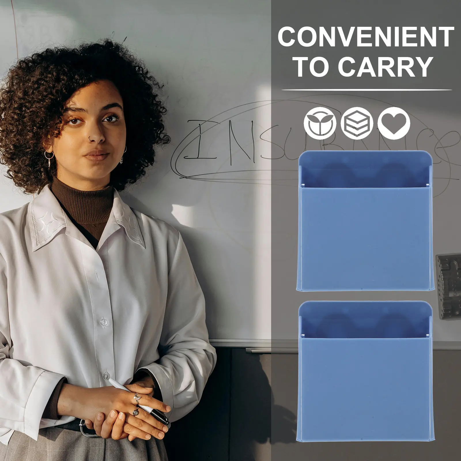 2Pcs Professional ABS Dry Erase Marker Holder Suction Cup Mount for Glass Whiteboard Pen Storage Organizer Stationery Container
