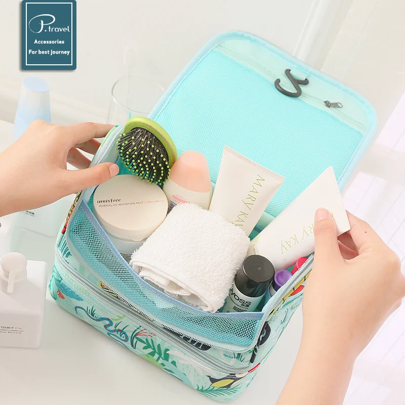 Ladies Portable Cosmetic Bag Large-capacity Travel Washing Bag Makeup Storage Bag Dry And Wet Separation Luxury Women Box