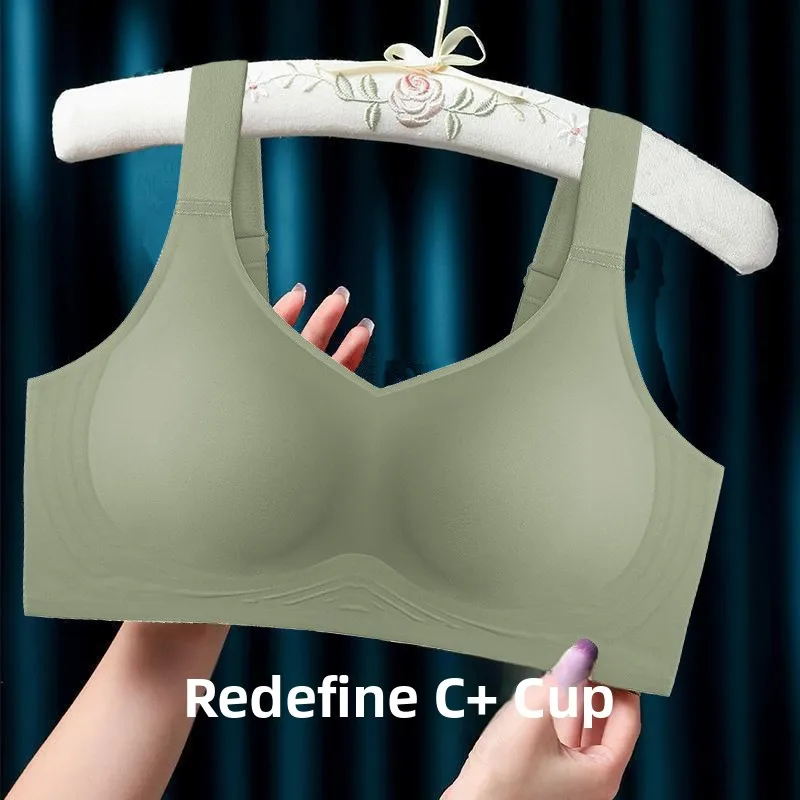 

Gathered Bra Large Size Soft Support Thin Jelly Anti-Sagging Underwear for plus Size Women Summer Gathered Bra