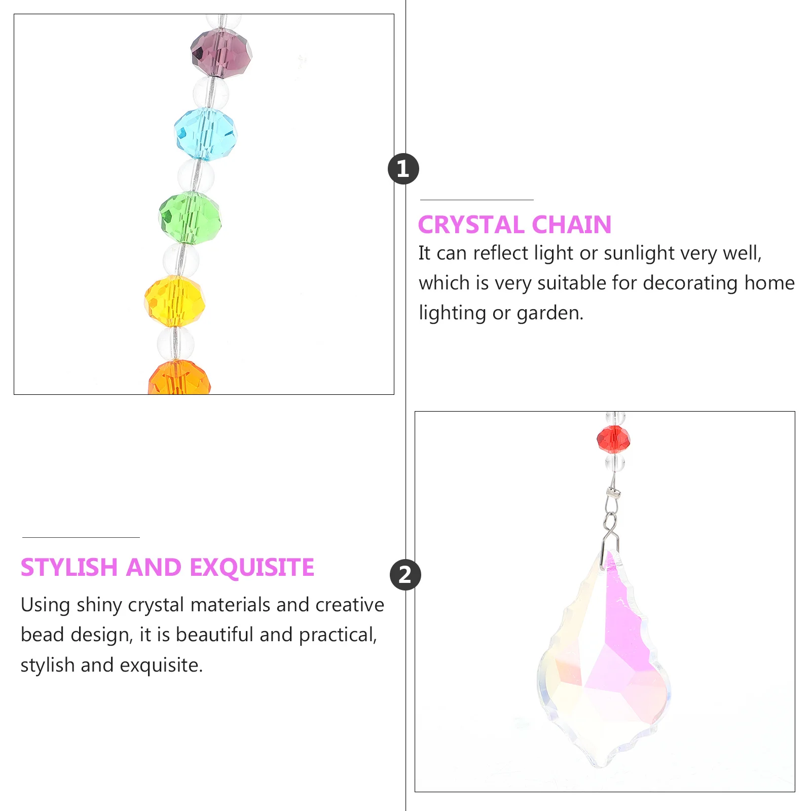 

2Pcs Hanging Crystal Pendants Maple Leaf Beaded Sun Catchers Wall Decoration Chandelier Ornaments Crystal Pendants