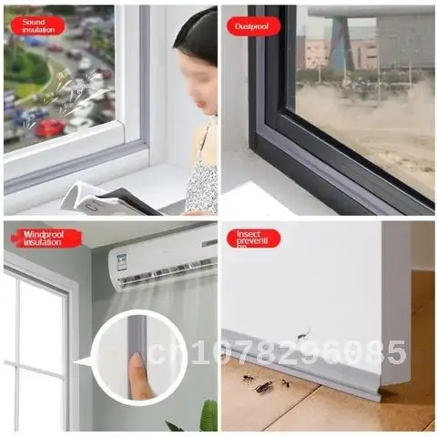 

Sealing Strip for Window and Door, PU Foam, Dustproof, Soundproofing, Tape, Weather Stripping, Window Accessories