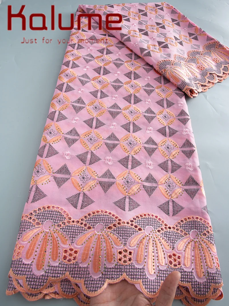 

Kalume Кружева Розовая африканская хлопковая кружевная ткань Швейцарская вуаль 2025 Нигерийская кружевная ткань Высококачественная вышивка для шитья платьев своими руками