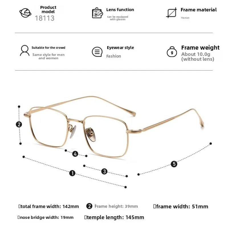 SZTZX موضة خفيفة النظارات الطبية التيتانيوم النقي مكافحة الضوء الأزرق مستطيل قصر النظر نظارات نظارات القراءة التقدمية #6