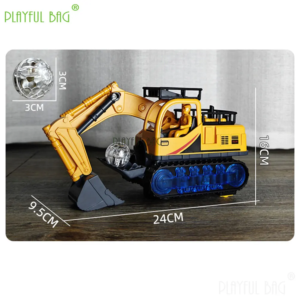 Zabawny Elektryczny Koszykówka Koparka Zabawka Muzyka Światło Samochód Uniwersalne Koło Pojazd Inżynieryjny Prezent Urodzinowy dla Dzieci VG225