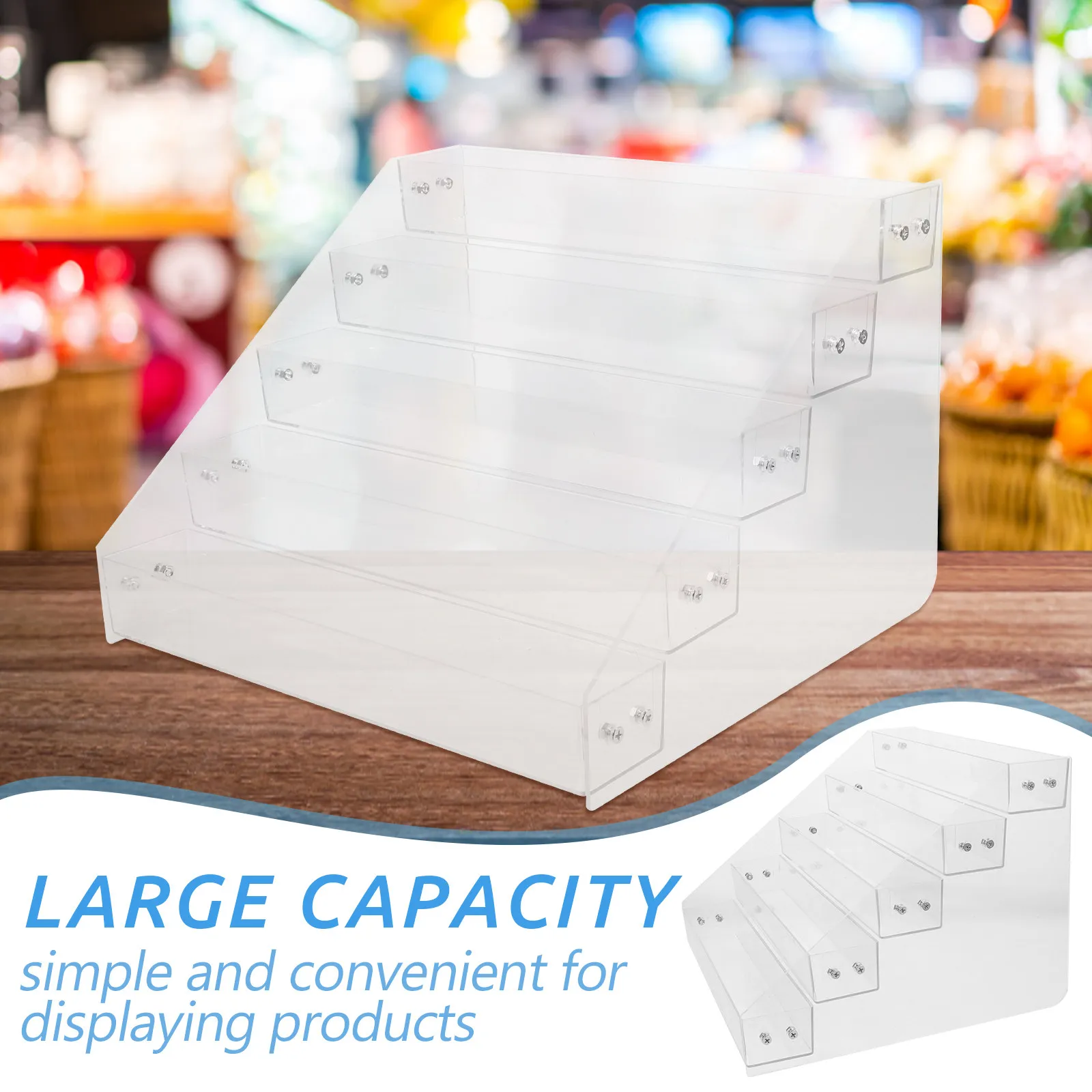 5 Tier Acrylic Cigarettes Display Rack Clear Organizer for Store Countertop Seasoning Spice Rack Kitchen Cabinet view 6