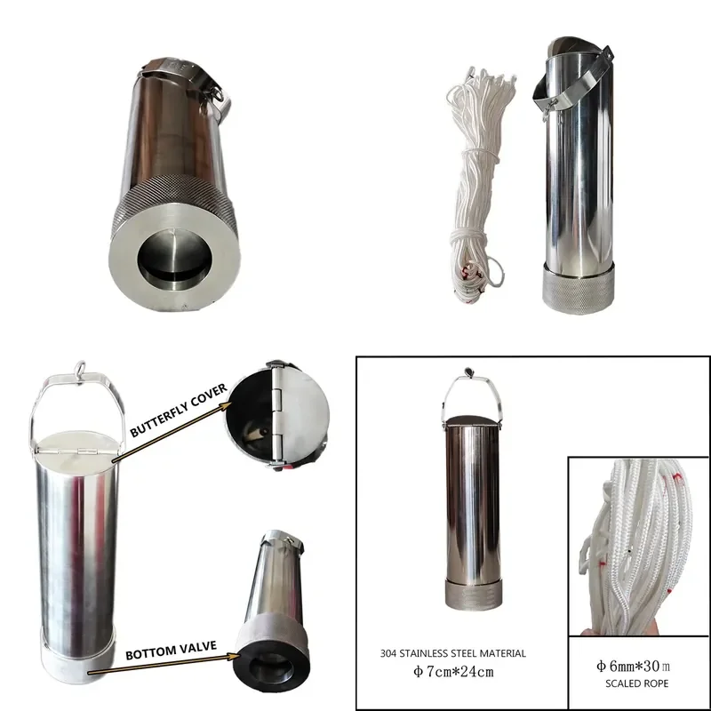 for 304 Stainless Steel Grease Sampler Petroleum Edible Vegetable Oil Liquid Bottom Sampling Barrel 750g Capacity Lab Tool