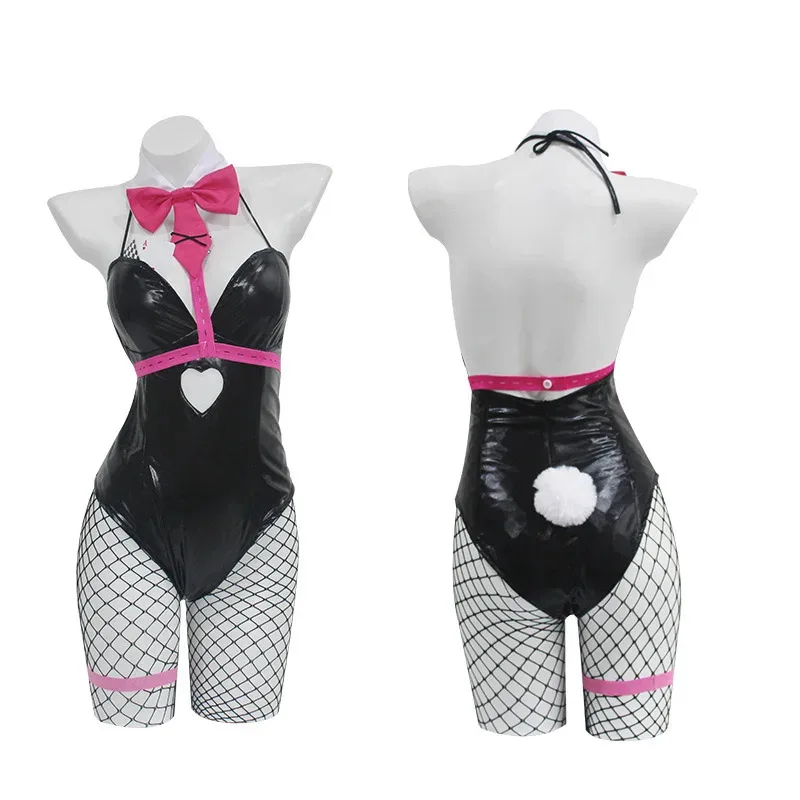 أرنب mikuu مثير كوسبلاي أسود براءات الاختراع والجلود الأرنب فتاة لطيف أزياء الهالوين التأثيرية أغطية الرأس الملابس مصابيح فتاة بيكيني