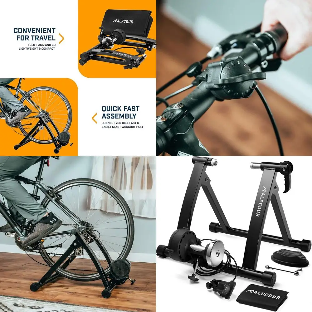 

Подставка для велосипедного тренажера для верховой езды в помещении — портативный складной магнитный тренажер из нержавеющей стали для дома, шумоподавление, 6, сопротивление