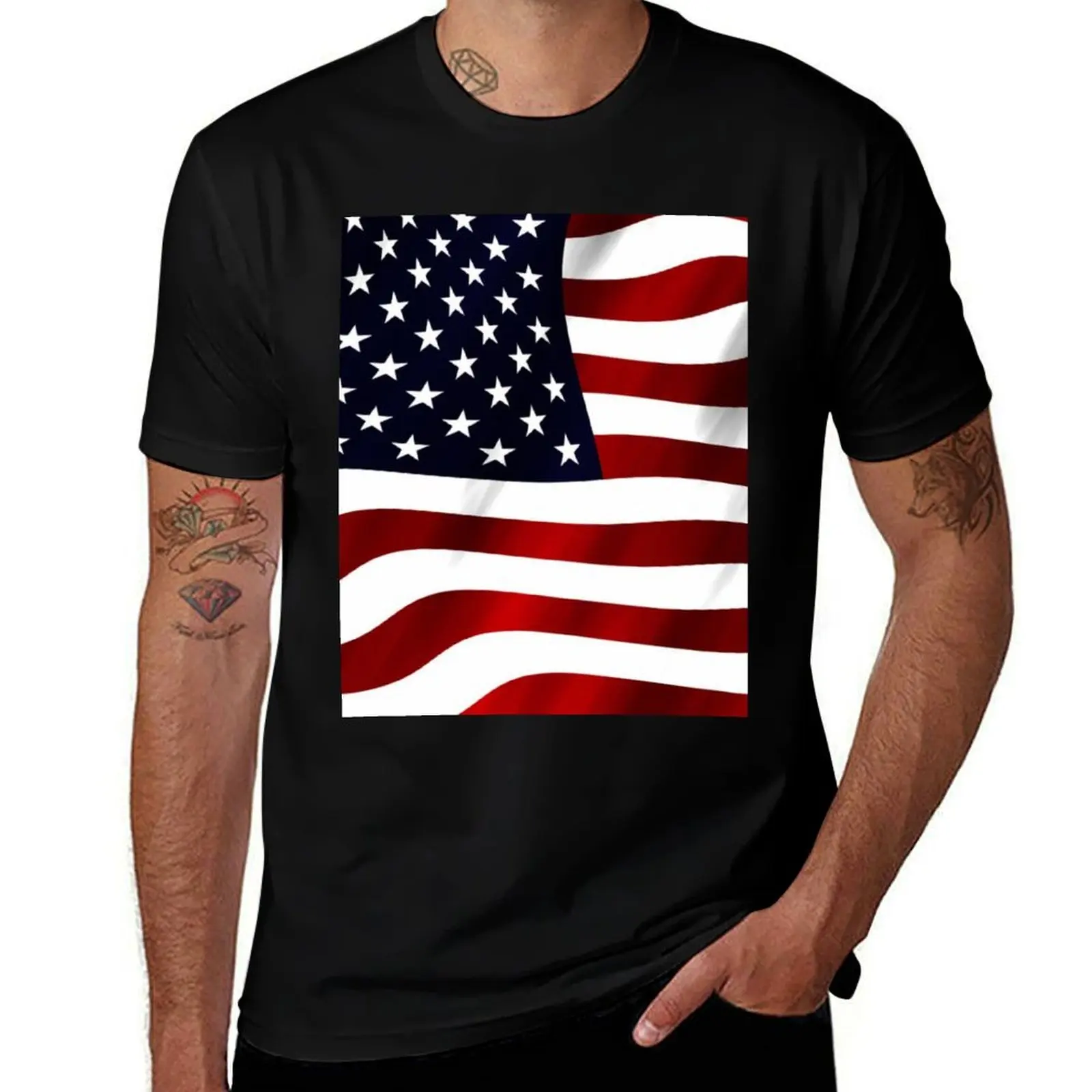 

American Flag USA T-Shirt printed t shirts for man t shirts for man graphic vintage man t shirt designer T-shirt