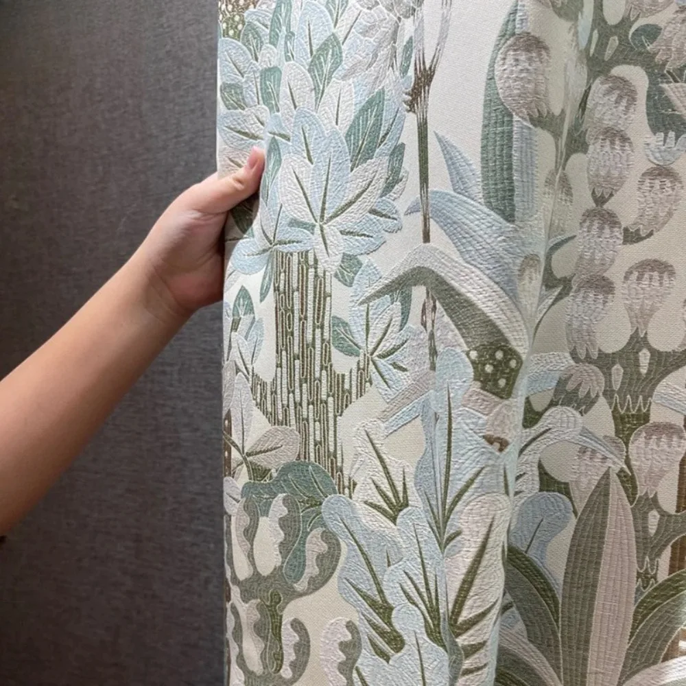 High-end Colored Jacquard Curtains for Living Room Bedroom Blackout American Windows Screen New Light Luxury Sunshade Curtains