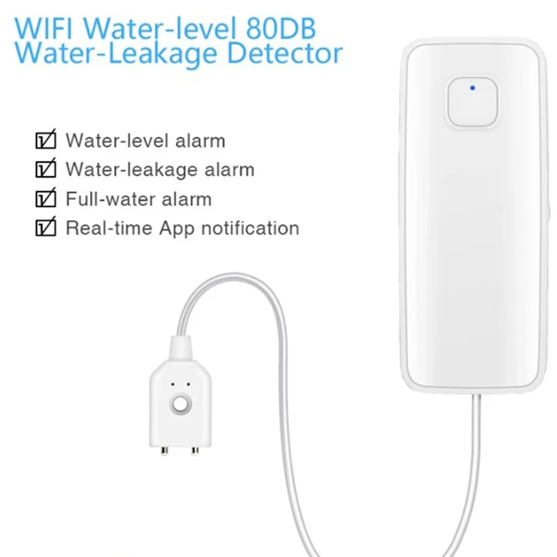 

A08F-Tuya Wi-Fi умный датчик утечки воды уровень перелива воды охранная звуковая сигнализация датчик утечки воды