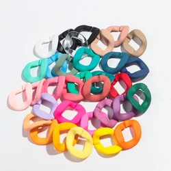 15pcs Large Matte Acrylic Square Link Chain 37x34mm Loose Beads for Bracelet Necklace Bag Chain Making DIY Jewelry Accessories