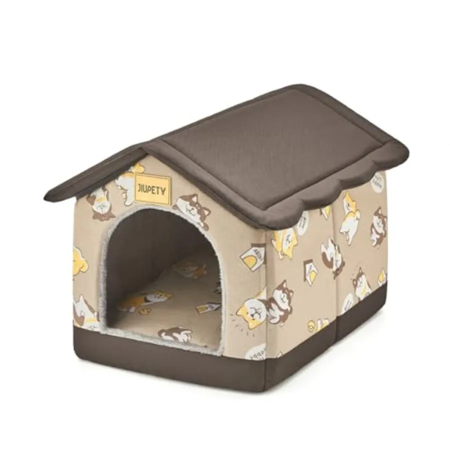 

Dog House Indoor, Size Indoor Dog House for Large Dog, Warm Cave Sleeping Nest Bed for Cats and Dogs, Brown