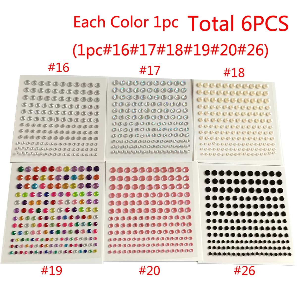 6 Vellen/Lot Muziek Festival Party Gezicht Sieraden Decoratie Strass Kristal DIY Diamant zelfklevende Stickers Oogmake-up