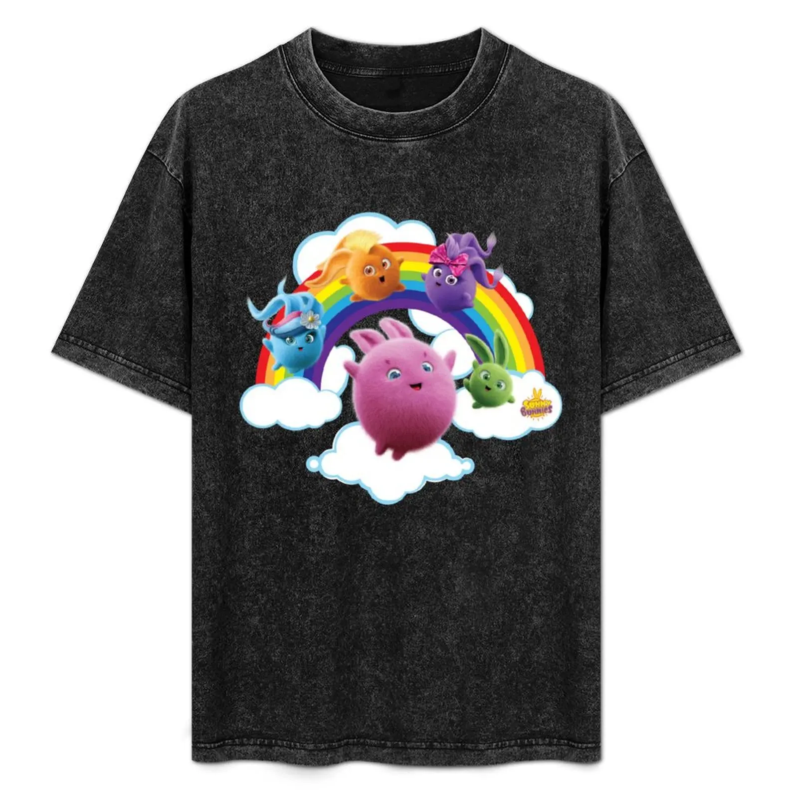 

Sunny Bunnies - Rainbow Bunnies T-Shirt Summer Fashion Casual Tee Shirt
