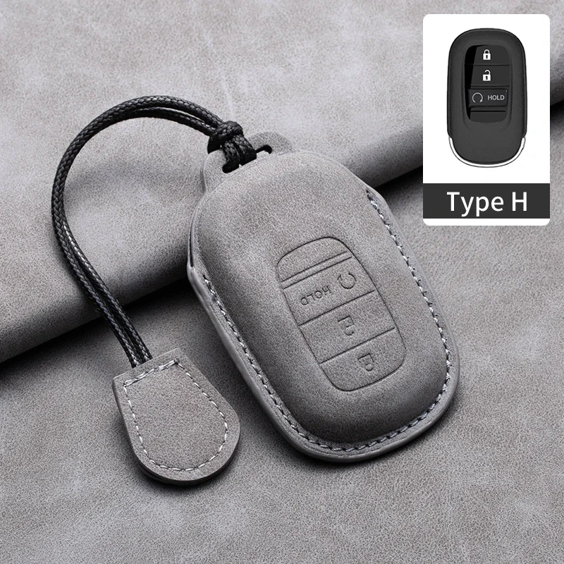 

Leather Car Remote Key Case Fob Cover Protector Holder for Honda Civic Accord HR-V CR-V CRV 2022 2023 Keychain Accessories