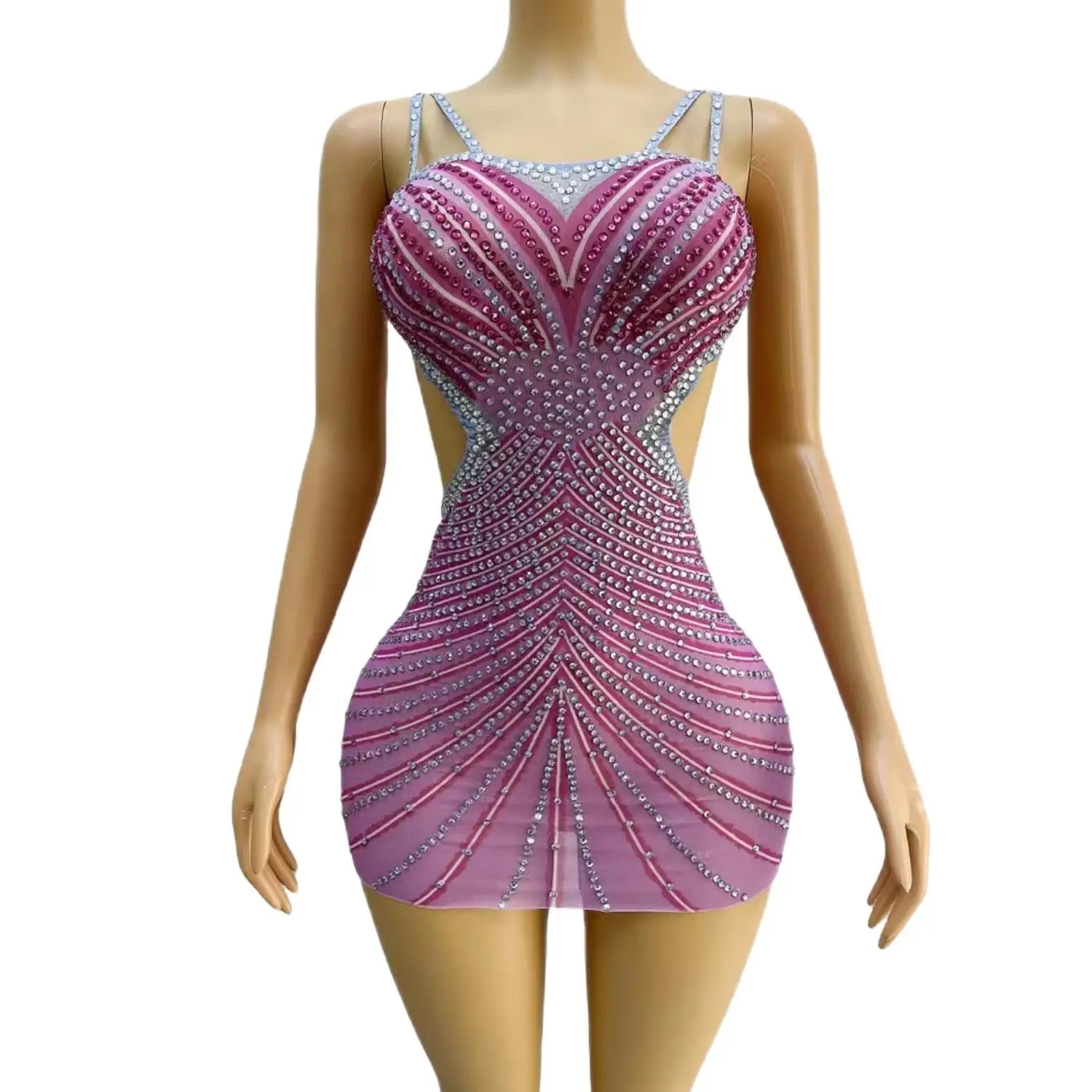 

Purple Halter Short Prom Dress for Black Girl Crystal Diamond Birthday Party Dresses Cut-out Mini Cocktail Homecoming Robe Yuwei