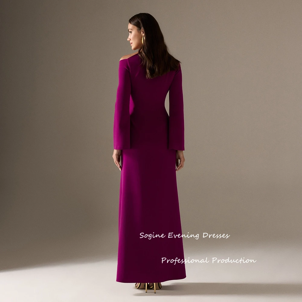 فساتين سهرة رسمية طويلة من الكريب للنساء بدون أكتاف بطول الأرض من فساتين سهلة الأكمام كاملة فيستدوس دي غالا مناسبة رسمية