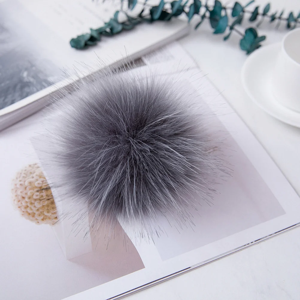 

18Pcs Fox Hair Hat Charms with Elastic Strap Sewing Buttons for Knitting Crocheted Hats Bags Christmas Ornaments