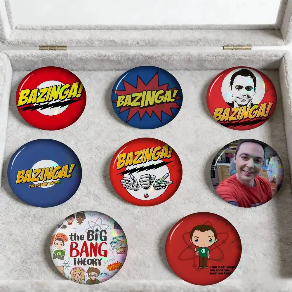 The Big Bang Theory Bazinga Cartoon Niedliche Weiche Anstecknadel mit Leuchtendem Aufdruck, Geschenk für Freunde, Brosche, Kragen-Abzeichen, Reversnadel aus Metall
