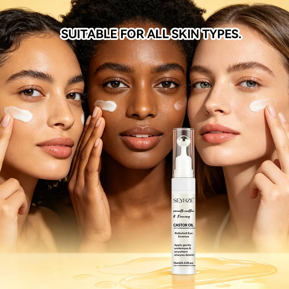 SEYHZE Castor Oil for Eyes 15ml Lifts Tightens Eye Area Enhances Contour Honey Vitamin C Hyaluronic Acid