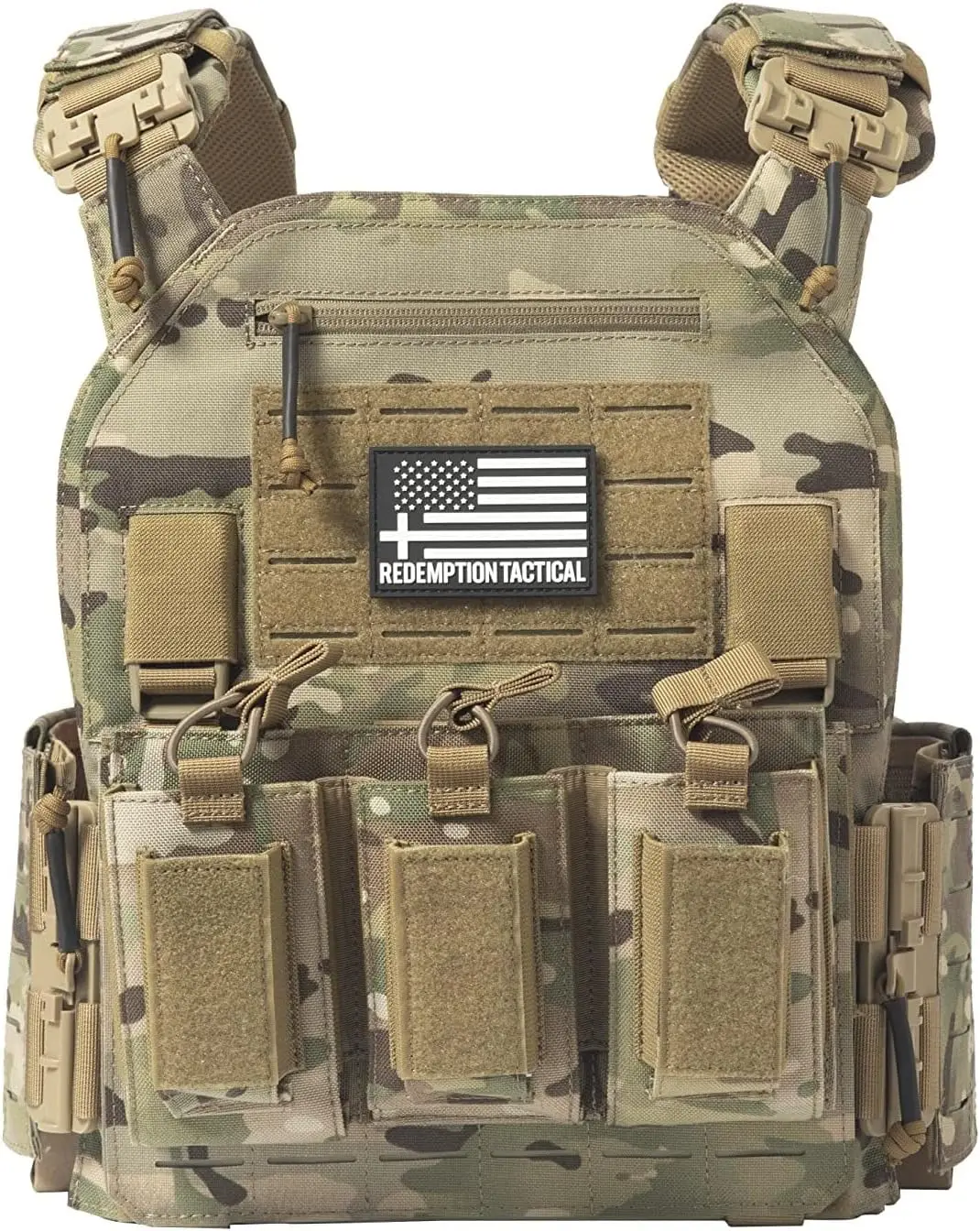 

Crusader 2.0 Tactical Molle Quick Release Buckles Vest with Side Cummerbund Pouches and Triple mag Pouch