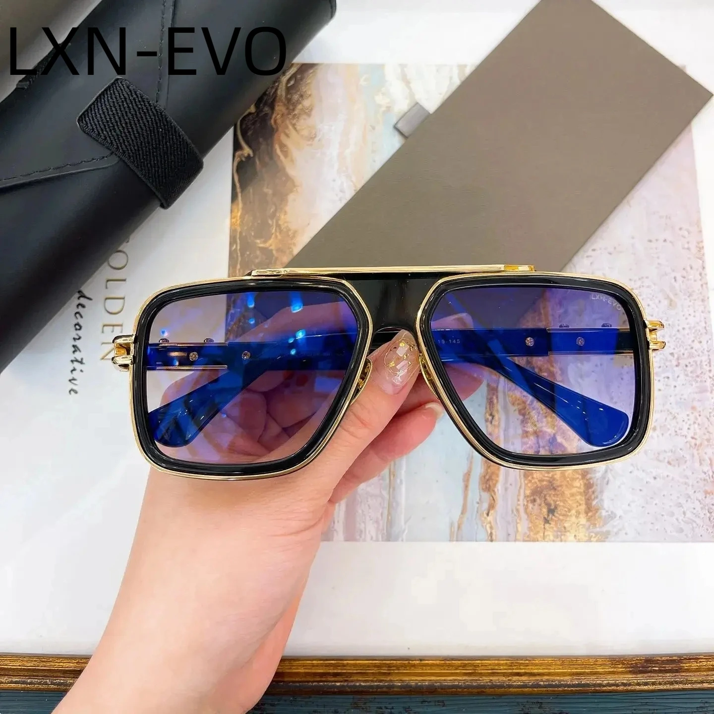 

New Arrival DTS403 LXN-EVO Gradient Blue Lenses Business Men Eyewear Stylish UV400 Driving Anti-Glare Leisure Women Sunglasses