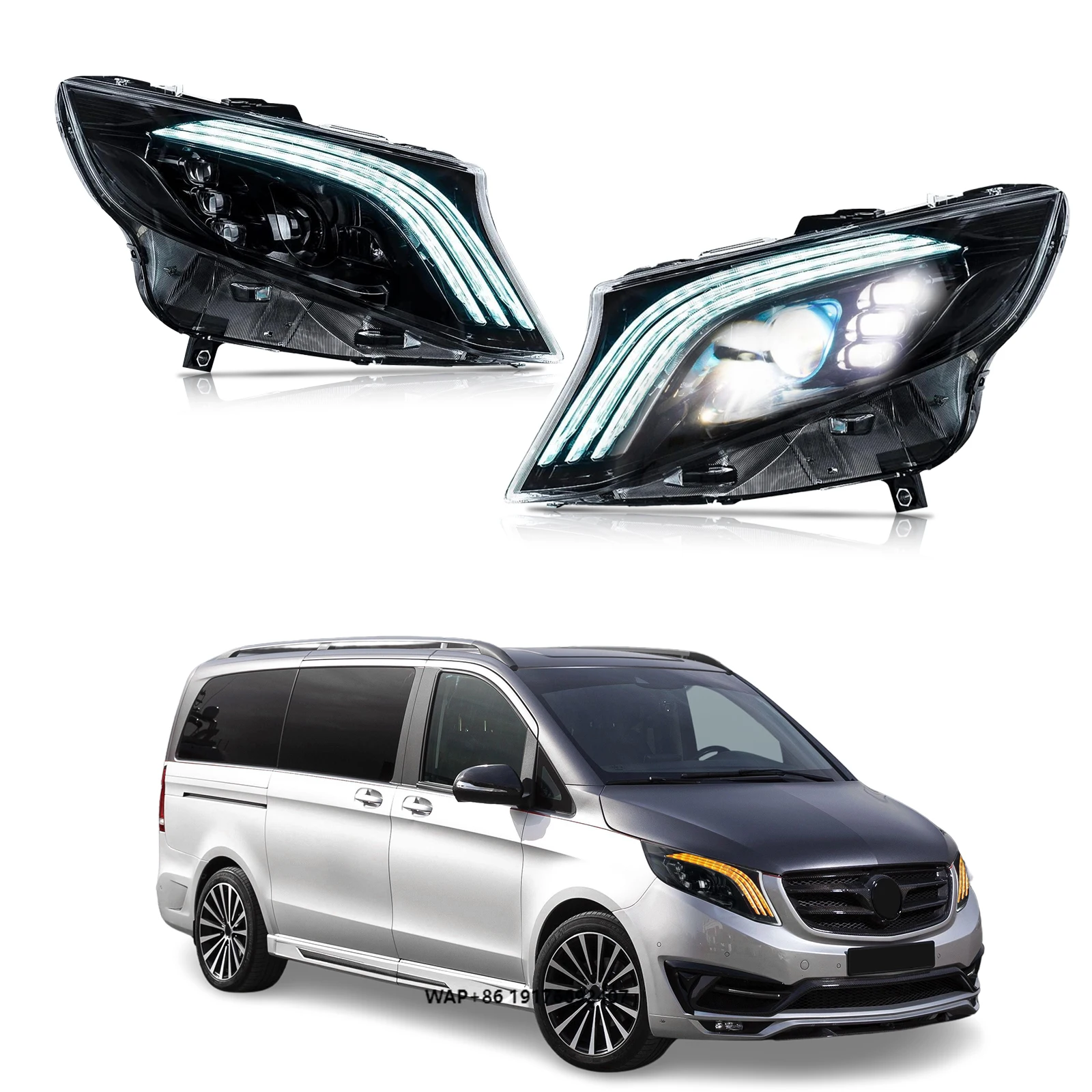 

LED Tail Lights for V-Class VITO V250 V260 W447 2016-2021 Retrofit Turn Signal Lamp Sequential IP67 Waterproof 12V New