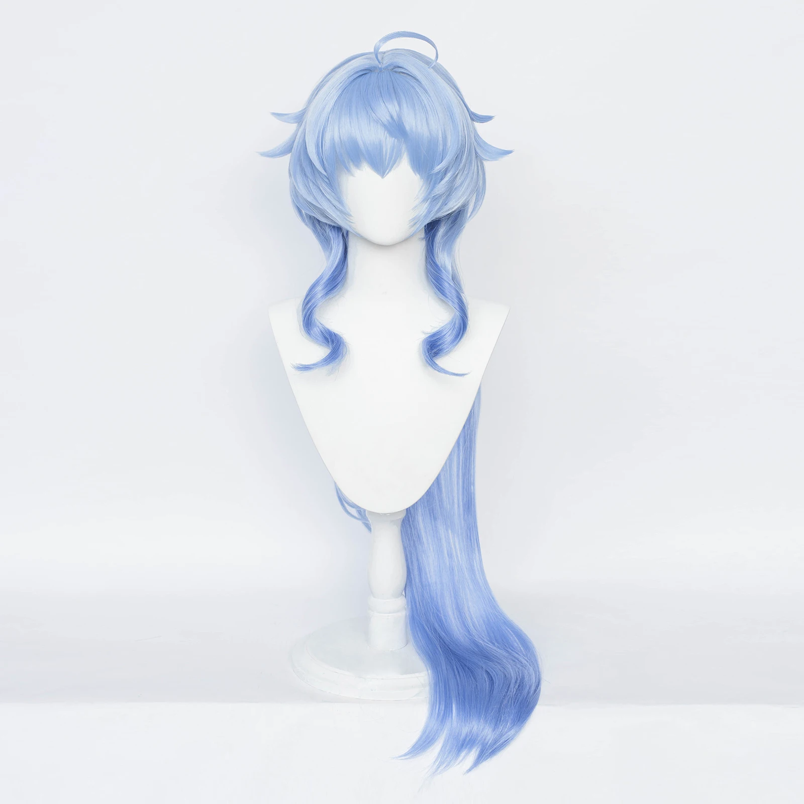 RANYU Genshin Impact Ganyu Cosplay Wig Long Synthetic Blue Anime Game Hair Heat Resistant Wig for Party