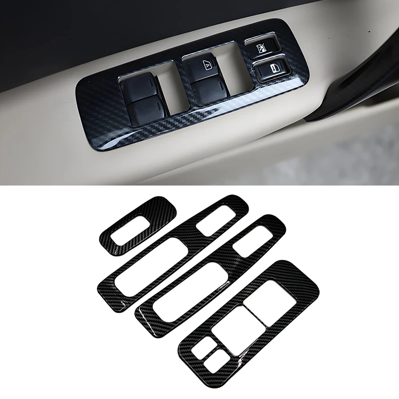 Dla Nissan Qashqai 2007 2008 2009 2010 2011 2012 2013 J10 Akcesoria samochodowe Przycisk podnośnika szyby Pokrywa wykończenia w stylu włókna węglowego