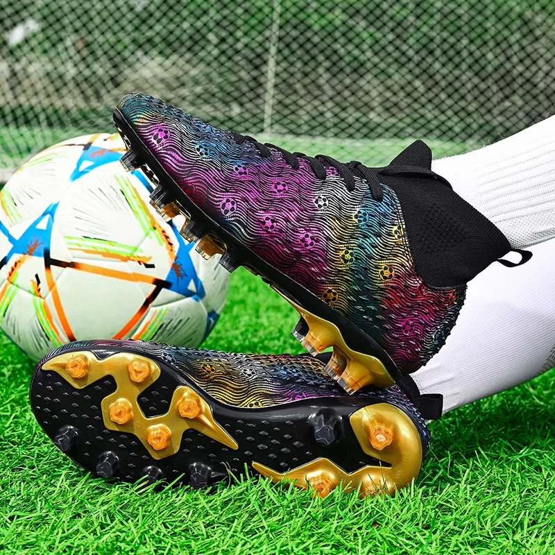 2024 Men's Soccer Shoes Large Size Ultralight Football Boots Boys Sneakers Non-Slip AG/TF Soccer Cleats Ankle Boots Unisex