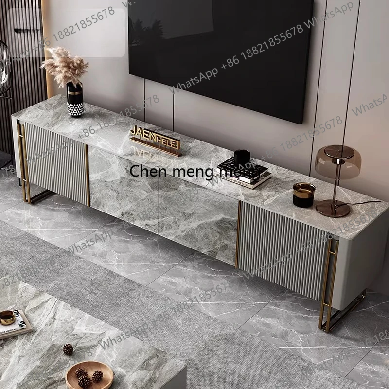 

Light luxury rock slab TV cabinet Modern simple living room Bedroom floor Italian coffee table combination locker furniture