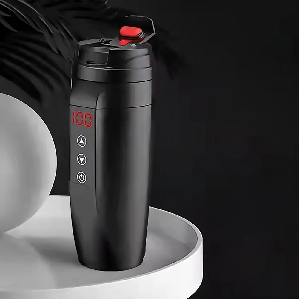 

12V 24V Car Heated Vacuum Cup Stainless Steel Electric Heater Mug Temperature Display Travel Camping Coffee Tea Heating Drivers