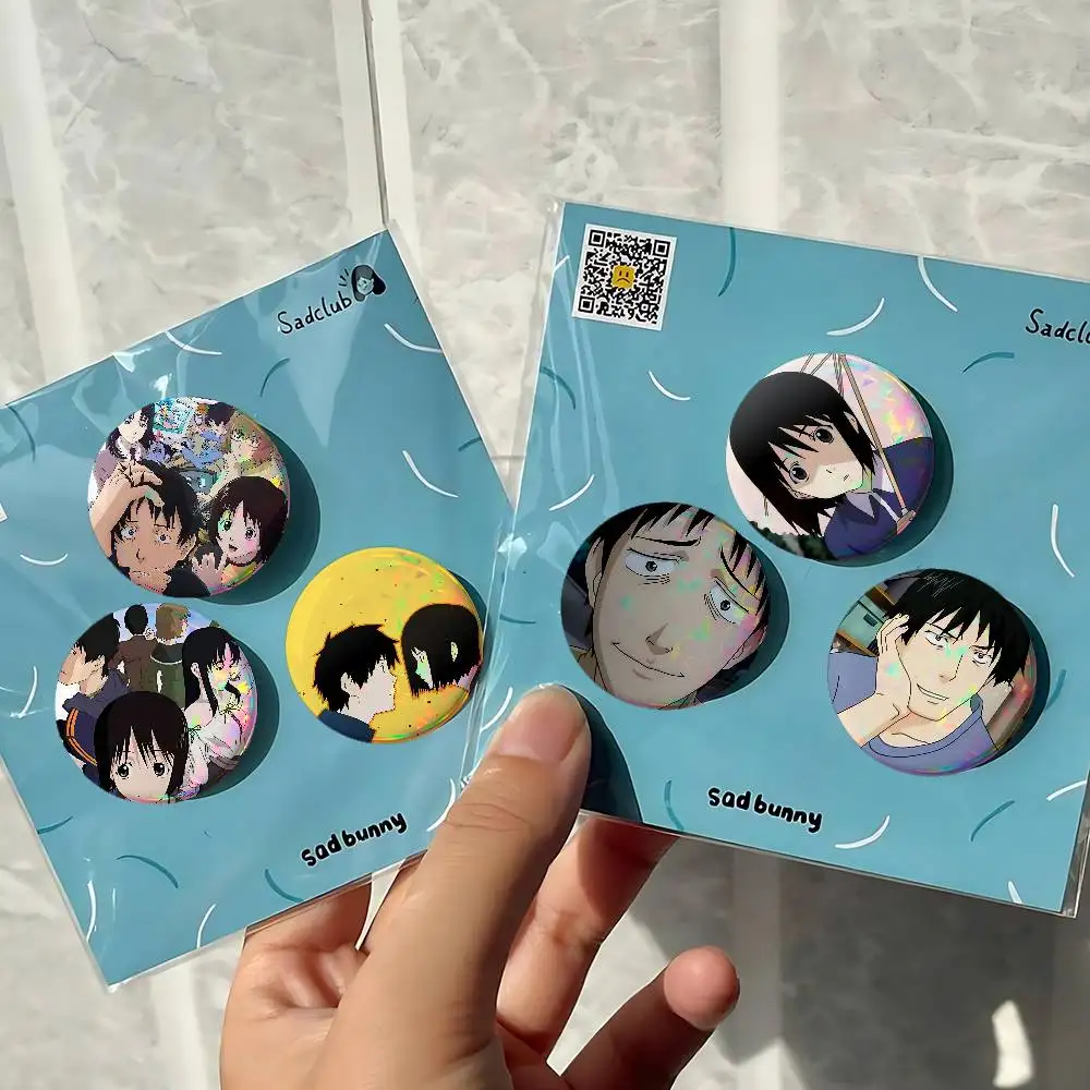 Anime Welcome To N.H.K For Badge Personalized Custom Laser Reflective Badge Hologram Metal Enamel Pin Brooch Souvenir Gift