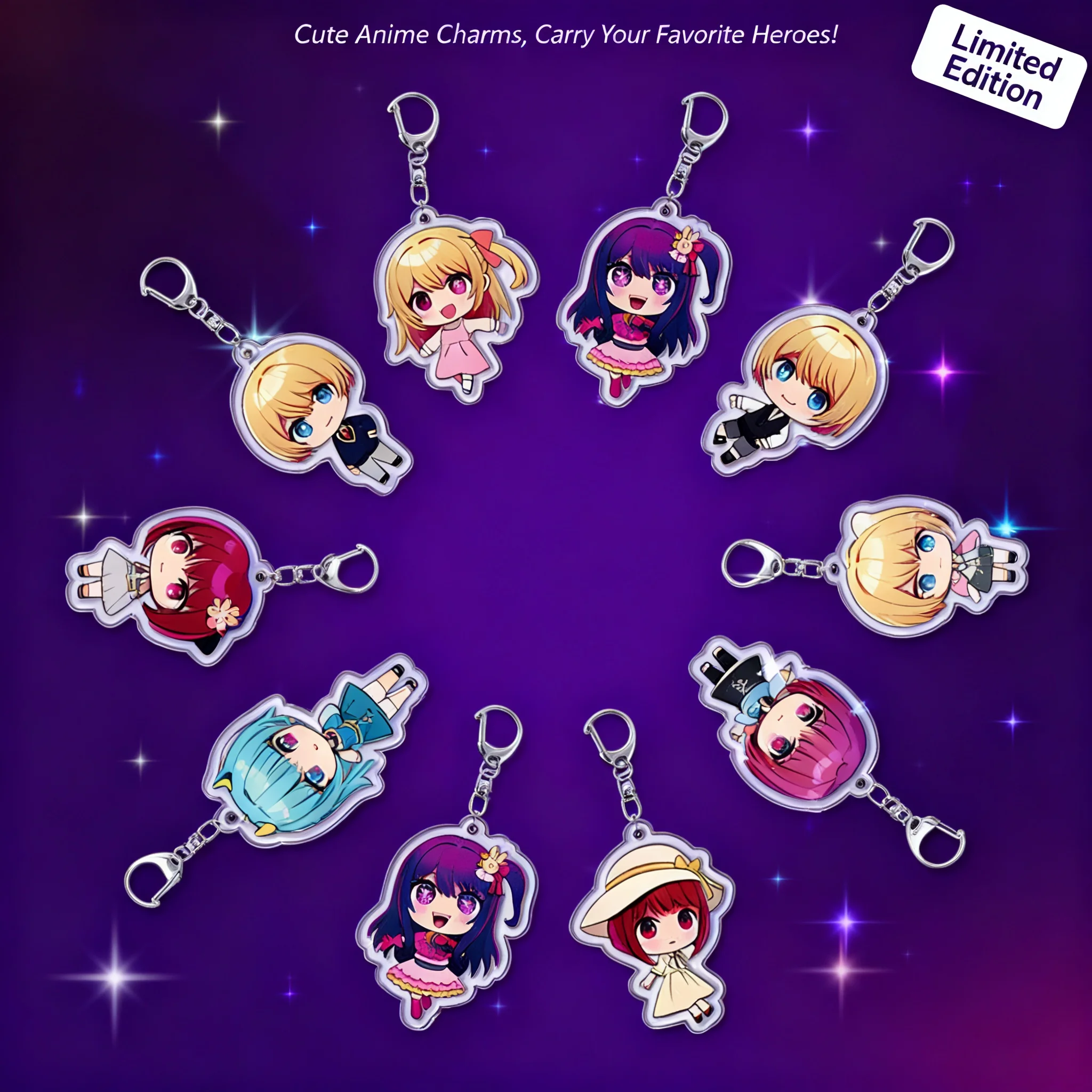 

Акриловый брелок в стиле аниме «Моя геройская академия»: Хосино Ай и Хосино Руби, подвеска с персонажами мультфильма, подарок для фанатов, коллекционный предмет