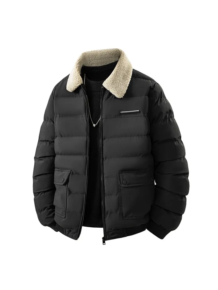 Chaqueta acolchada para hombre, ropa ligera de invierno para hombre, cuello levantado informal, Parka gruesa y cálida para viajes al aire libre, estilo callejero