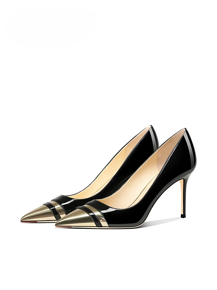 

2025 Spring and Autumn New Women's High Heels, Pointed-toe Stiletto Heels, Versatile Patent Leather Trend Women's Shoes