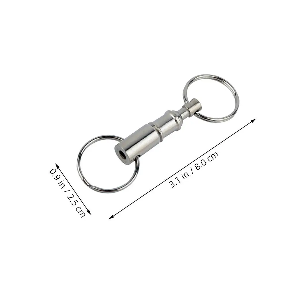 Outdoor Double Spring Quick Release Keychain Detachable Iron Alloy Material Versatile Unisex Key Ring for Everyday Carry Travel
