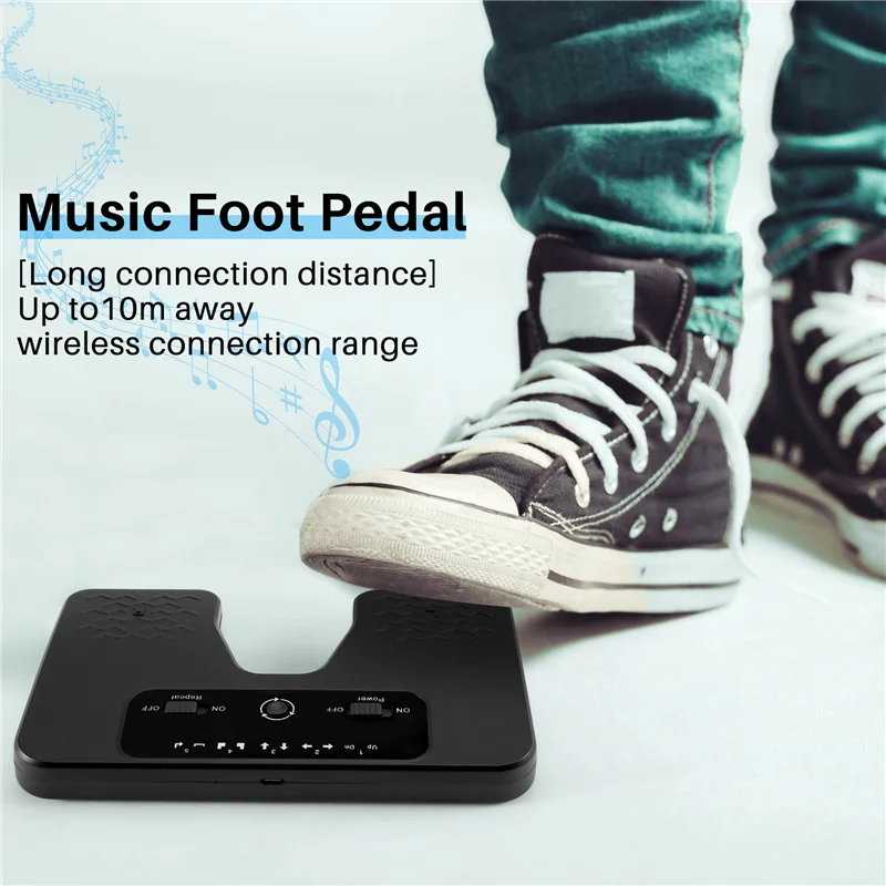 

Hot Sale Wireless Page Turner Pedal Music Foot Pedal For Guitar Violin Piano Music Sheet Flipping Musical Instrument-Black