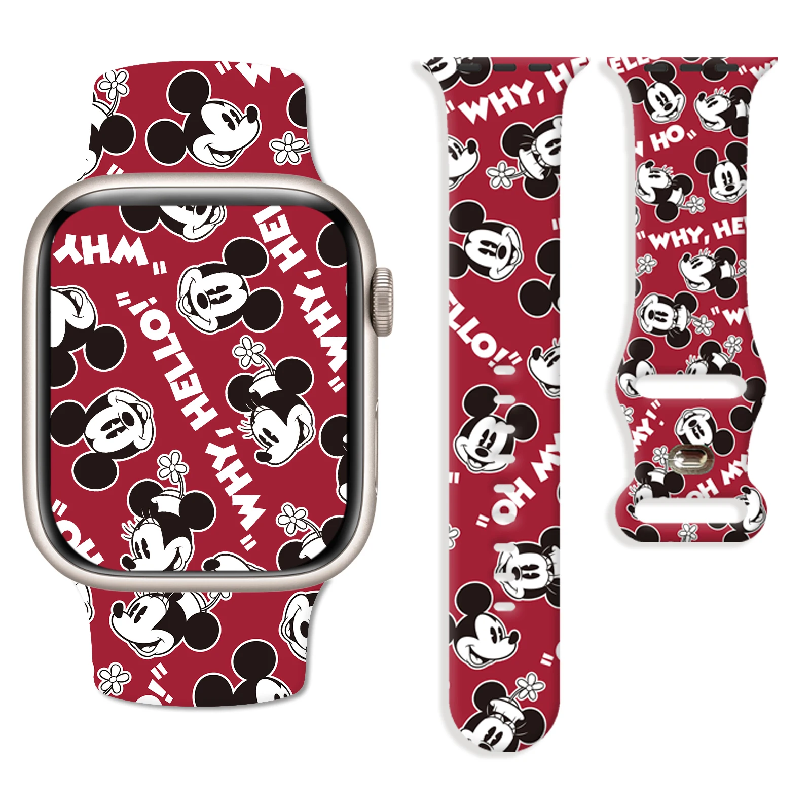 

Disney mickey mouse printed watch strap for Apple Watch 11 10 9 8 7 Silicone Band Replaceable Bracelet for iWatch 46mm 44mm 42mm